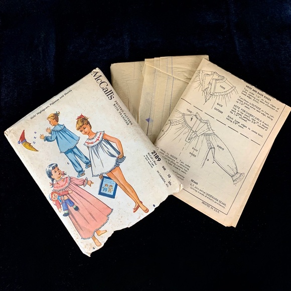 Uncut 1957 McCalls Pattern 2189 Girls 10 Nightgown Pajamas Baby Doll Shortie PJs - Picture 1 of 13